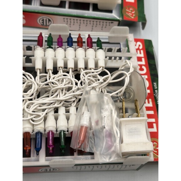 Vintage Holiday Lite 45 Lite Icicles Multicolored Lights Lot Of 2 - Picture 9 of 14